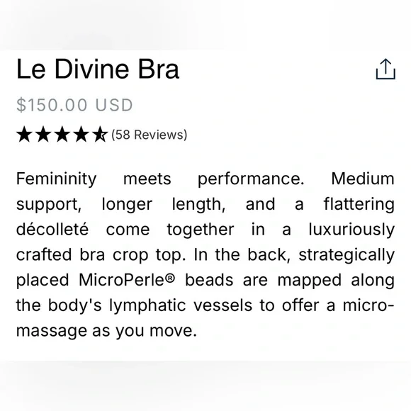WORN ONCE • Elastique Athletics Le Divine Bra in Ivoire/Ivory • Women’s XS - Picture 11 of 14